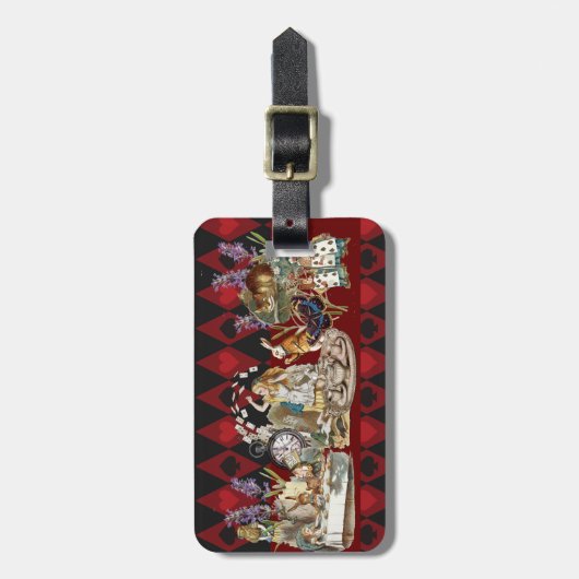 Alice in Wonderland Mad Cheshire Cat Bagagelabel (Voorkant verticaal)