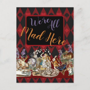 Alice in Wonderland Mad Cheshire Cat Briefkaart