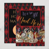 Alice in Wonderland Mad Cheshire Cat Feestdagenkaart (Voorkant / Achterkant)