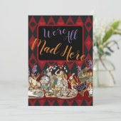 Alice in Wonderland Mad Cheshire Cat Feestdagenkaart (Staand voorkant)