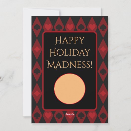 Alice in Wonderland Mad Cheshire Cat Feestdagenkaart (Achterkant)