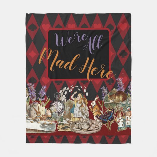 Alice in Wonderland Mad Cheshire Cat Fleece Deken (Voorkant)