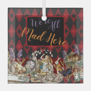 Alice in Wonderland Mad Cheshire Cat Glas Ornament