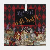 Alice in Wonderland Mad Cheshire Cat Glas Ornament (Achterkant)