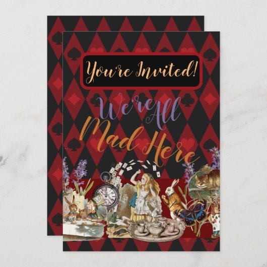 Alice in Wonderland Mad Cheshire Cat Kaart (Voorkant / Achterkant)