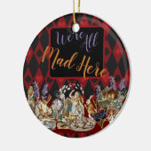 Alice in Wonderland Mad Cheshire Cat Keramisch Ornament (Links)