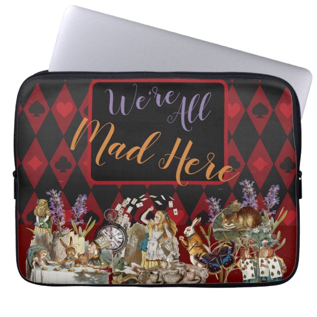 Alice in Wonderland Mad Cheshire Cat Laptop Sleeve (Voorkant)
