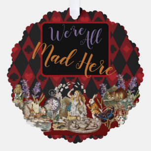 Alice in Wonderland Mad Cheshire Cat Ornament Kaart