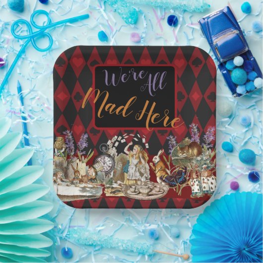 Alice in Wonderland Mad Cheshire Cat Papieren Bordje (Feest)