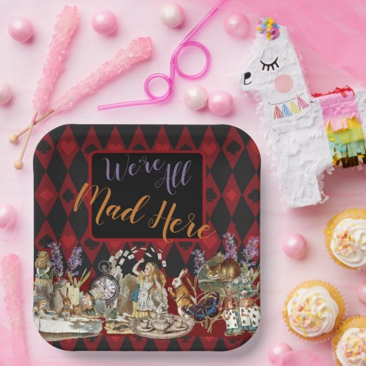 Alice in Wonderland Mad Cheshire Cat Papieren Bordje (Feest)