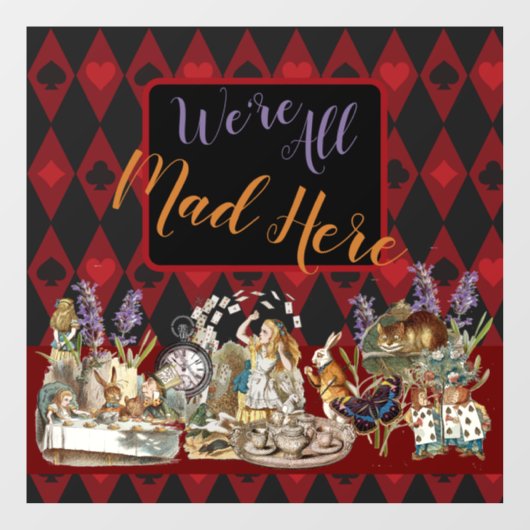 Alice in Wonderland Mad Cheshire Cat Raamsticker (Vel)