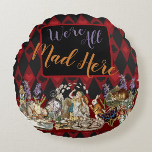 Alice in Wonderland Mad Cheshire Cat Rond Kussen