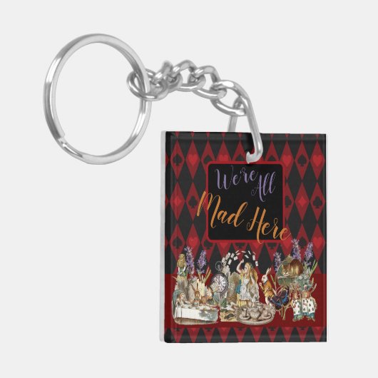 Alice in Wonderland Mad Cheshire Cat Sleutelhanger (Voorkant Links)
