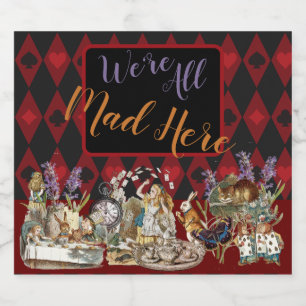 Alice in Wonderland Mad Cheshire Cat Sparkling Wijnetiket