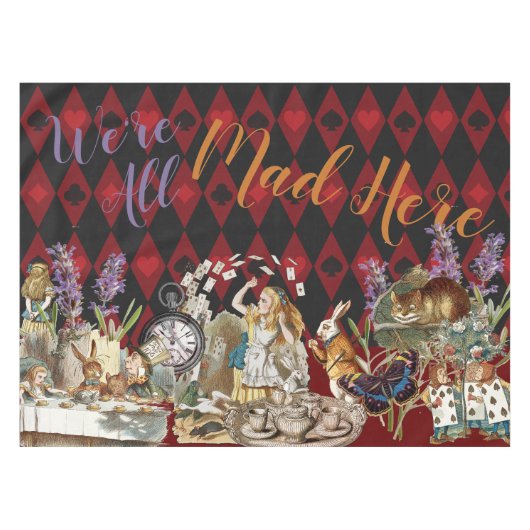 Alice in Wonderland Mad Cheshire Cat Tafelkleed (Voorkant (Horizontaal))