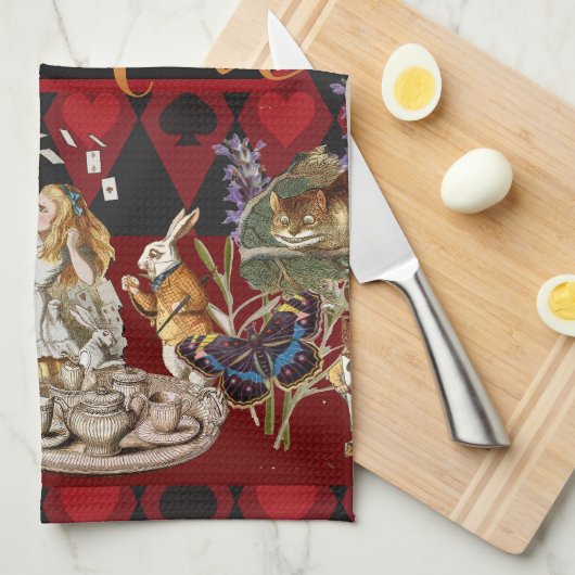 Alice in Wonderland Mad Cheshire Cat Theedoek (Quarter Fold)