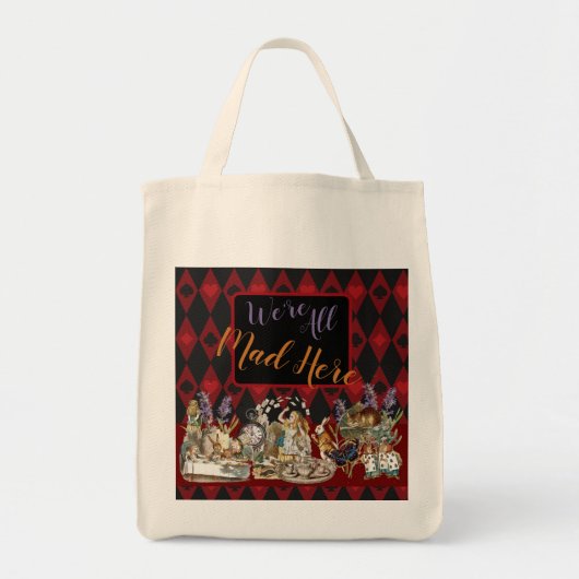 Alice in Wonderland Mad Cheshire Cat Tote Bag (Voorkant)