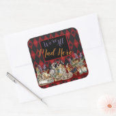 Alice in Wonderland Mad Cheshire Cat Vierkante Sticker (Envelop)