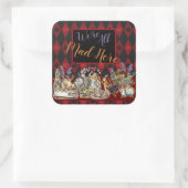 Alice in Wonderland Mad Cheshire Cat Vierkante Sticker (Tas)