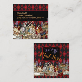 Alice in Wonderland Mad Cheshire Cat Vierkante Visitekaartje