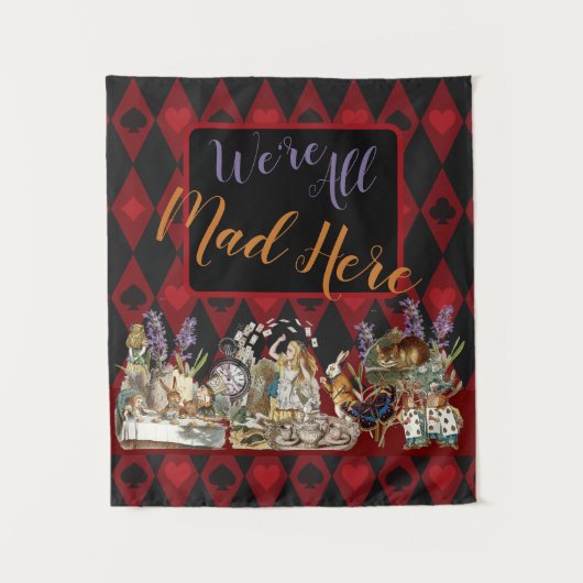 Alice in Wonderland Mad Cheshire Cat Wandkleed (Voorkant)