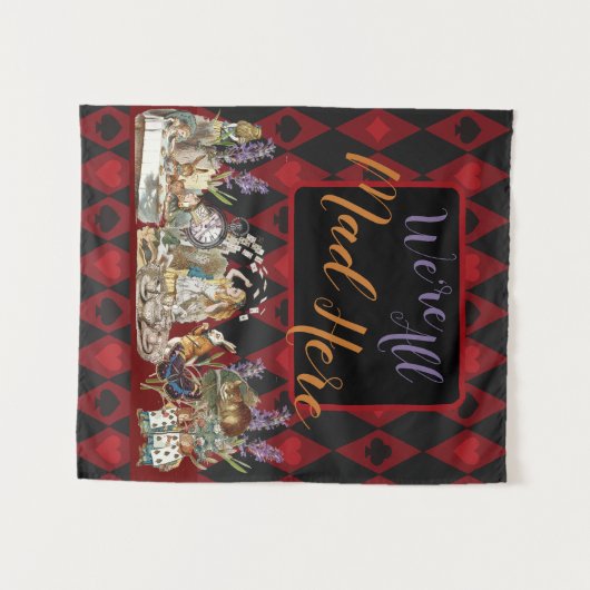 Alice in Wonderland Mad Cheshire Cat Wandkleed (Voorkant (horizontaal))