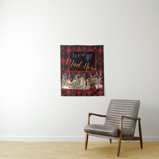 Alice in Wonderland Mad Cheshire Cat Wandkleed (In situ)