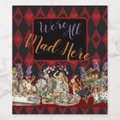 Alice in Wonderland Mad Cheshire Cat Wijn Etiket (Enkel label)