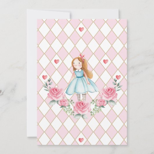 Alice in Wonderland Mad Hatter Baby shower Tea Kaart (Achterkant)