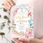 Alice in Wonderland Mad Hatter Baby shower Tea Kaart<br><div class="desc">Viel de komst van je baby meisje met deze griezelige Alice in Wonderland - de uitnodiging</div>
