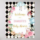 Alice in Wonderland Mad Hatter Baby shower Welkom Poster (Voorkant)