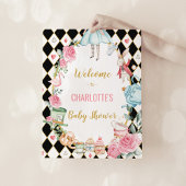 Alice in Wonderland Mad Hatter Baby shower Welkom Poster