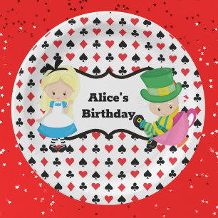 Alice in Wonderland Mad Hatter Birthday Party Papieren Bordje