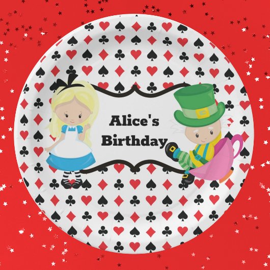 Alice in Wonderland Mad Hatter Birthday Party Papieren Bordje