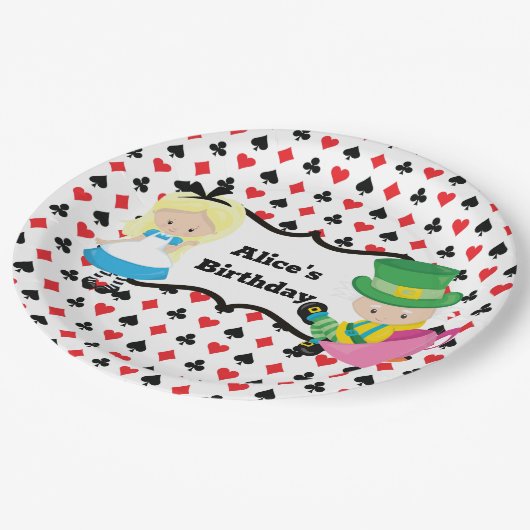 Alice in Wonderland Mad Hatter Birthday Party Papieren Bordje (Gekanteld)