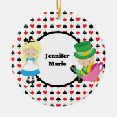 Alice in Wonderland Mad Hatter Card Decf Custom Keramisch Ornament (Voorkant)