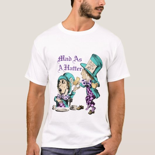 Alice in Wonderland Mad Hatter Funny T-shirt (Voorkant)