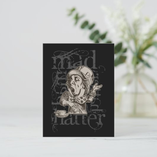 Alice in Wonderland Mad Hatter Grunge (eenmalig) Briefkaart (Staand voorkant)