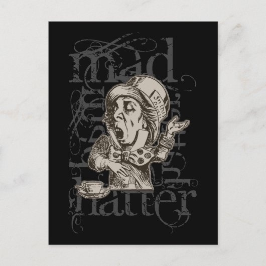 Alice in Wonderland Mad Hatter Grunge (eenmalig) Briefkaart (Voorkant)