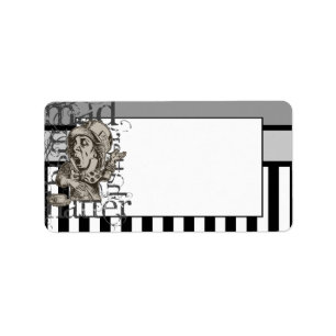 Alice in Wonderland Mad Hatter Grunge Etiket