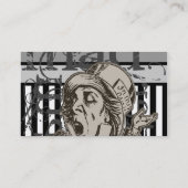 Alice in Wonderland Mad Hatter Grunge Visitekaartje (Achterkant)