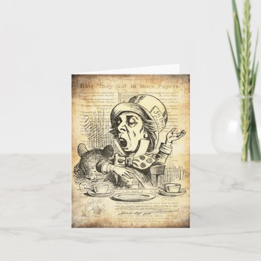 Alice in Wonderland Mad Hatter Kaart (Voorkant)