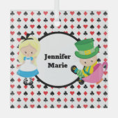Alice in Wonderland Mad Hatter Kinder kerst Glas Ornament (Voorkant)
