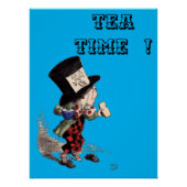 Alice in Wonderland - Mad Hatter - kleur-blauw bkg Perfect Poster (Voorkant)