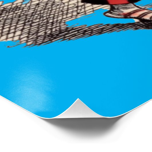 Alice in Wonderland - Mad Hatter - kleur-blauw bkg Perfect Poster (Hoek)