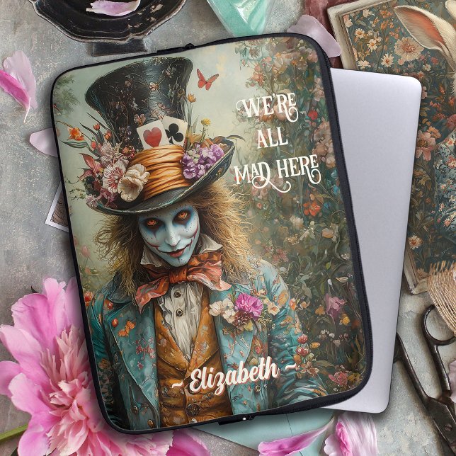Alice in Wonderland  Mad Hatter Laptop Sleeve (Creator heeft geüpload)