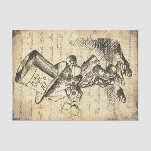 Alice in Wonderland  Mad Hatter ontkoppeling Tissuepapier (Voorkant)