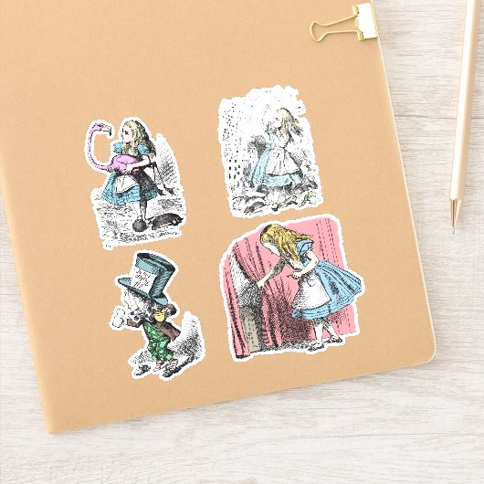 Alice in Wonderland Mad Hatter Pink Flamingo Sticker (Notitieboek)