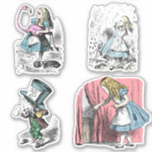 Alice in Wonderland Mad Hatter Pink Flamingo Sticker (Voorkant)