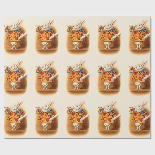 Alice in Wonderland Mad Hatter Rabbit Gift Cadeaupapier (Vlak)